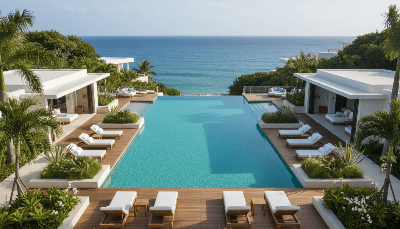 Playas de Puerto Aventuras con aguas turquesas y arena blanca